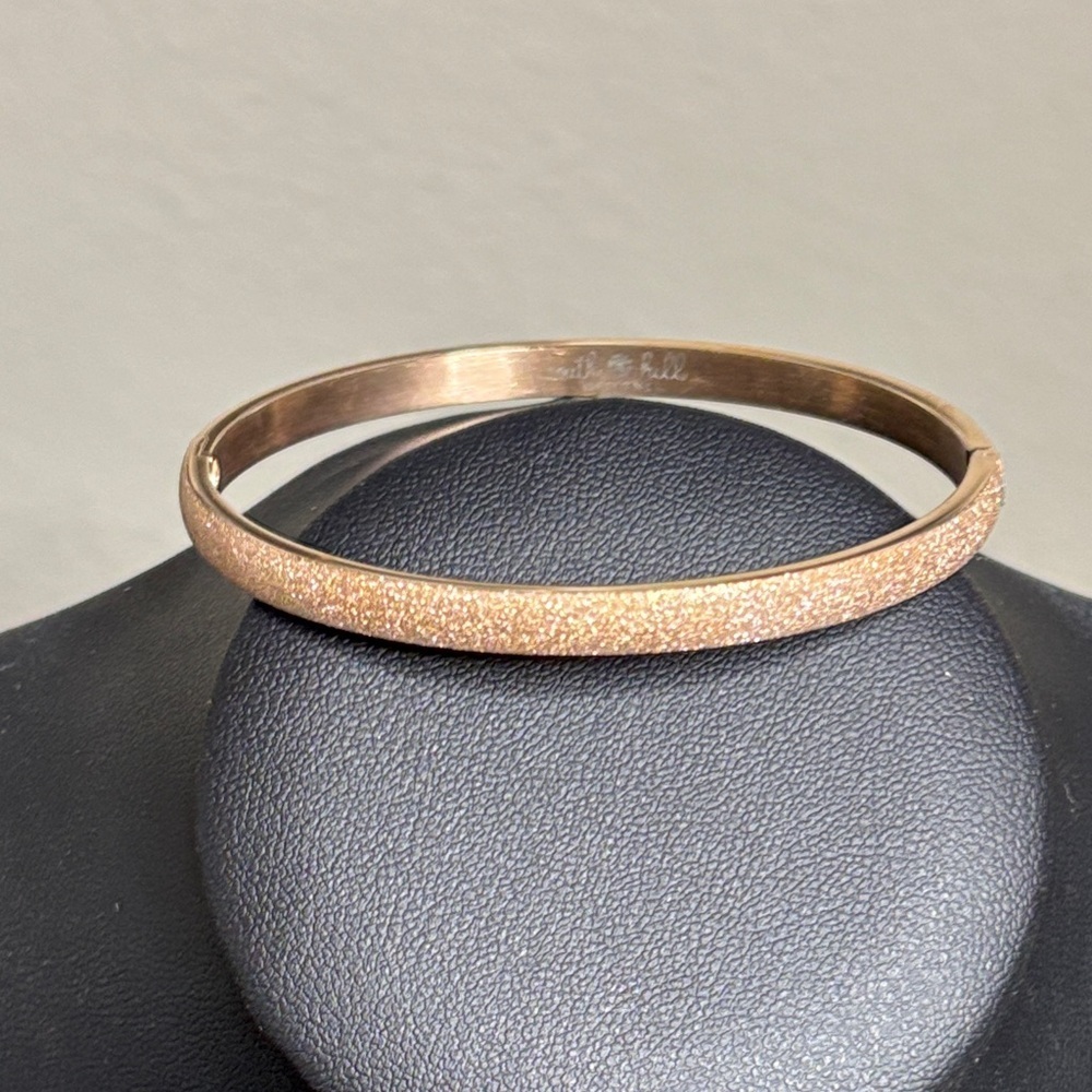 South Hill Rose Gold Tone Stainless Steel Shimmer Bangle Bracelet